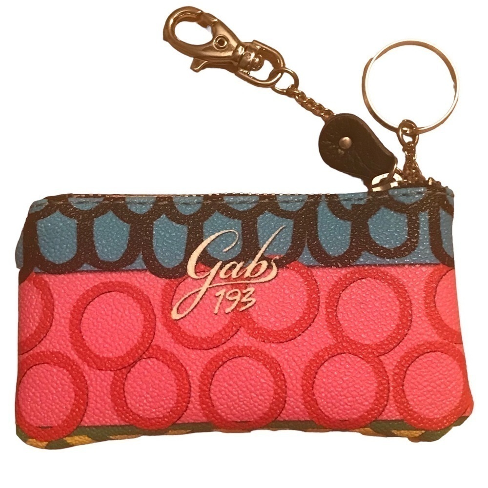 Gabs 193 Change Purse Wallet Key Chain Fob Calf Leather Made in Italy